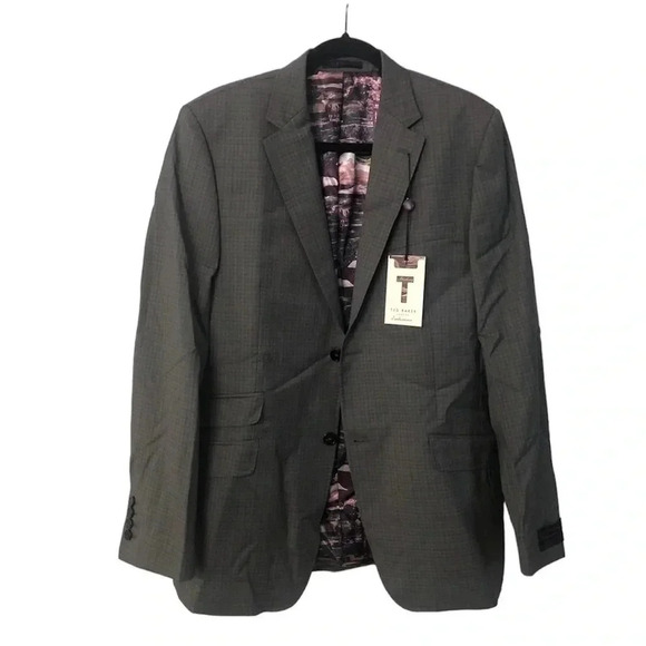 Ted Baker Sterling Small Check Regular Fit Wool Jacket  Size 40R Men's NWT - Picture 1 of 12